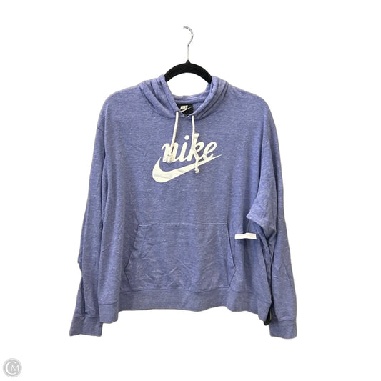 Athletic Top Long Sleeve Hoodie By Nike Apparel In Purple, Size: 2x
