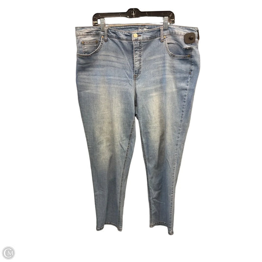 Jeans Straight By Terra & Sky In Blue Denim, Size: 20