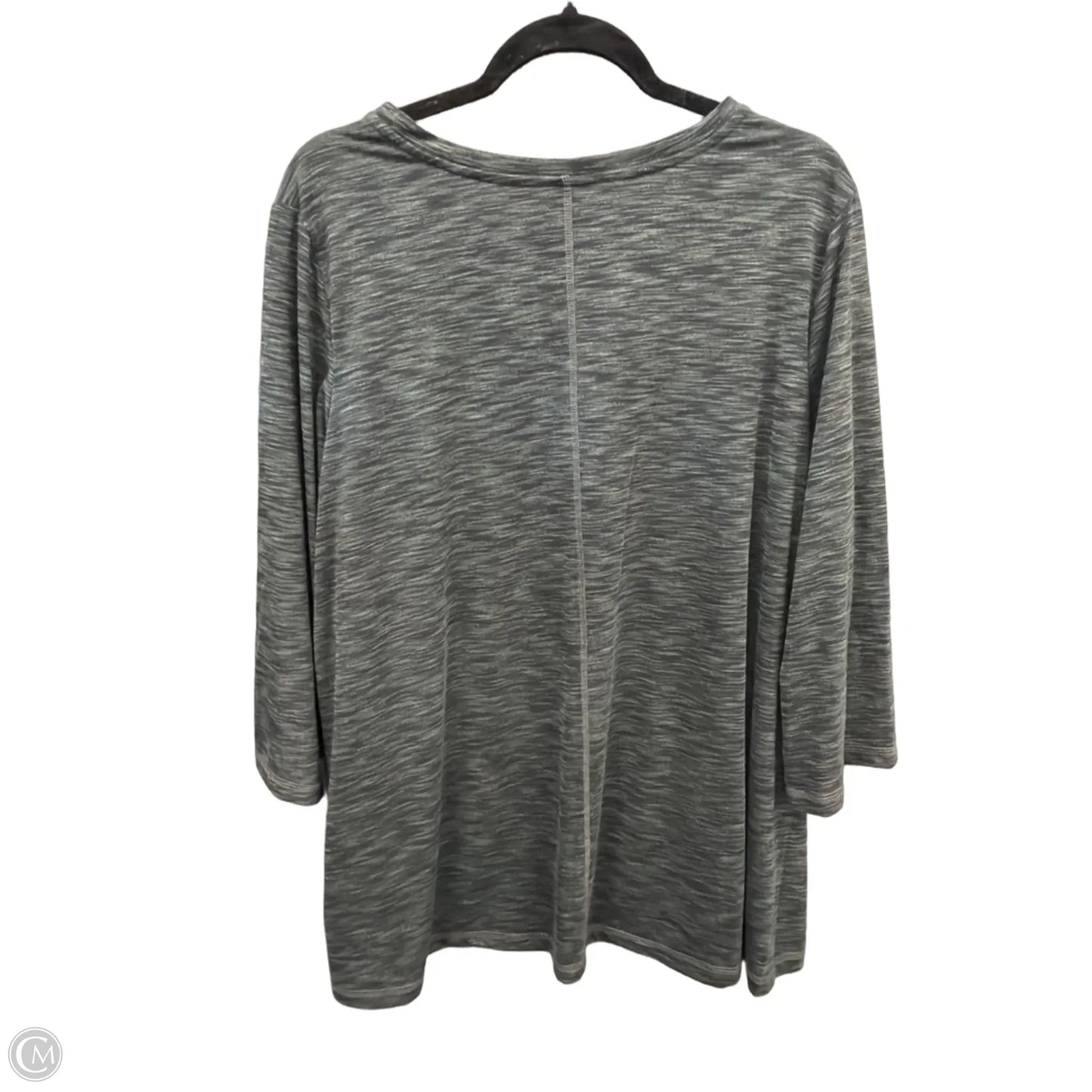 Top 3/4 Sleeve By Logo In Grey, Size: 2x