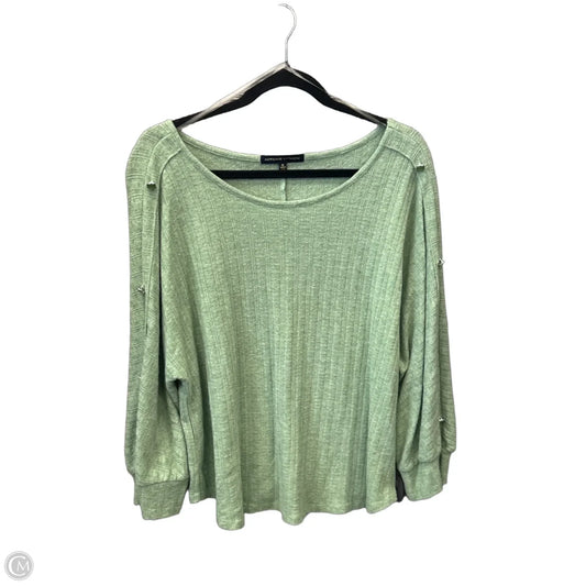 Top Long Sleeve By Adrienne Vittadini In Green, Size: 1x