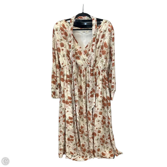 Dress Casual Midi By Indigo Soul In Floral Print, Size: Xl
