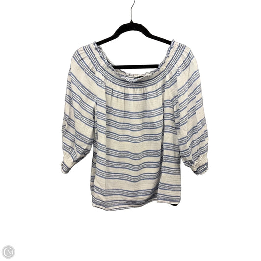 Top Long Sleeve By Inc In Blue & White, Size: Xxl