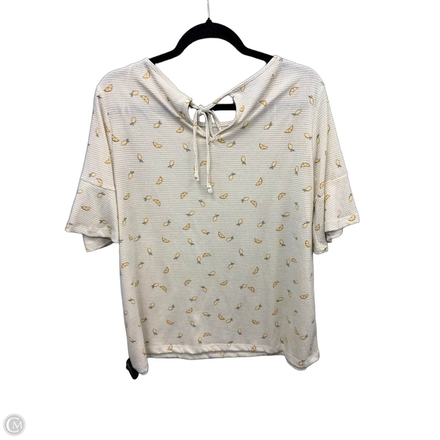 Top Short Sleeve By Lc Lauren Conrad In Green & Yellow, Size: Xl