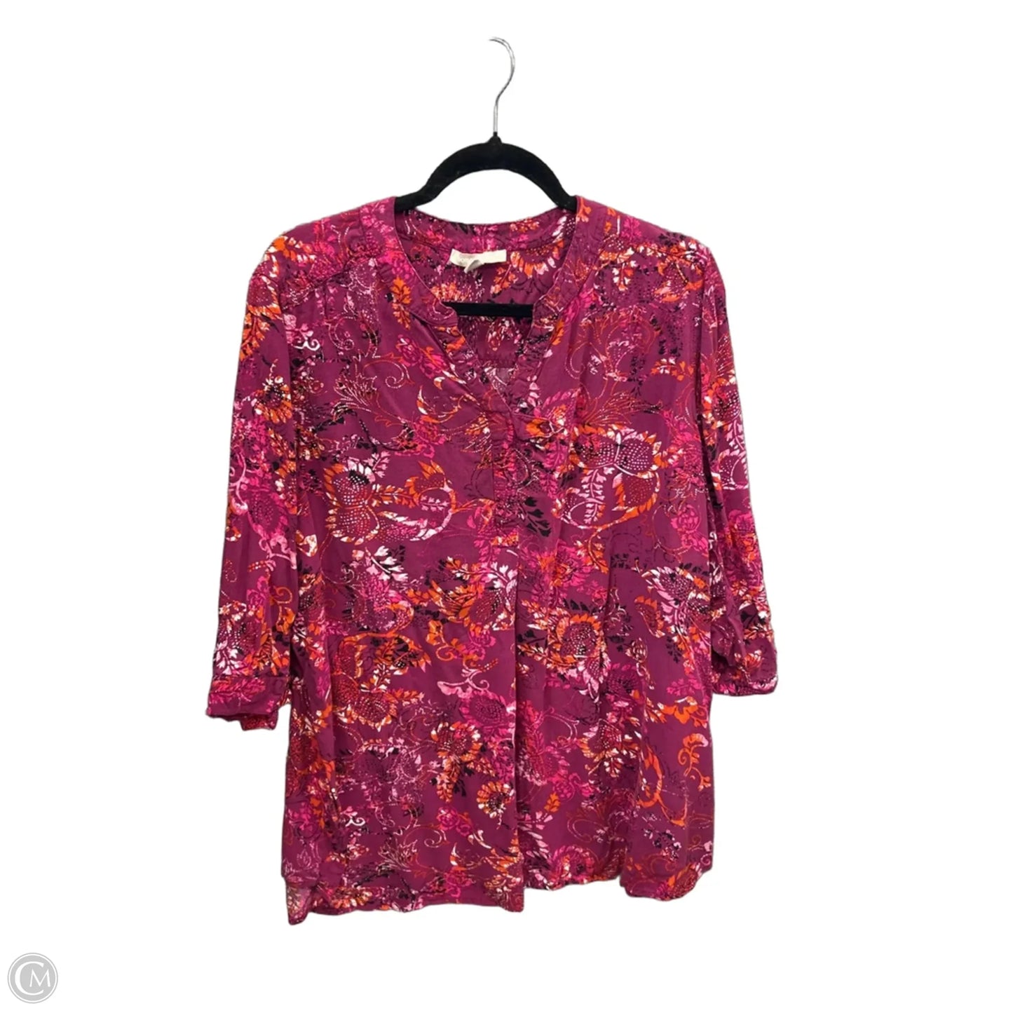 Top Long Sleeve By Woman Within In Pink, Size: 2x