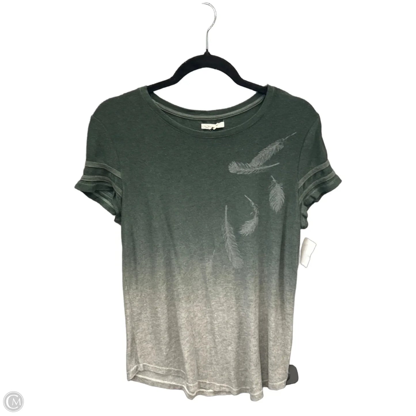Top Short Sleeve By Maurices In Green & Grey, Size: M
