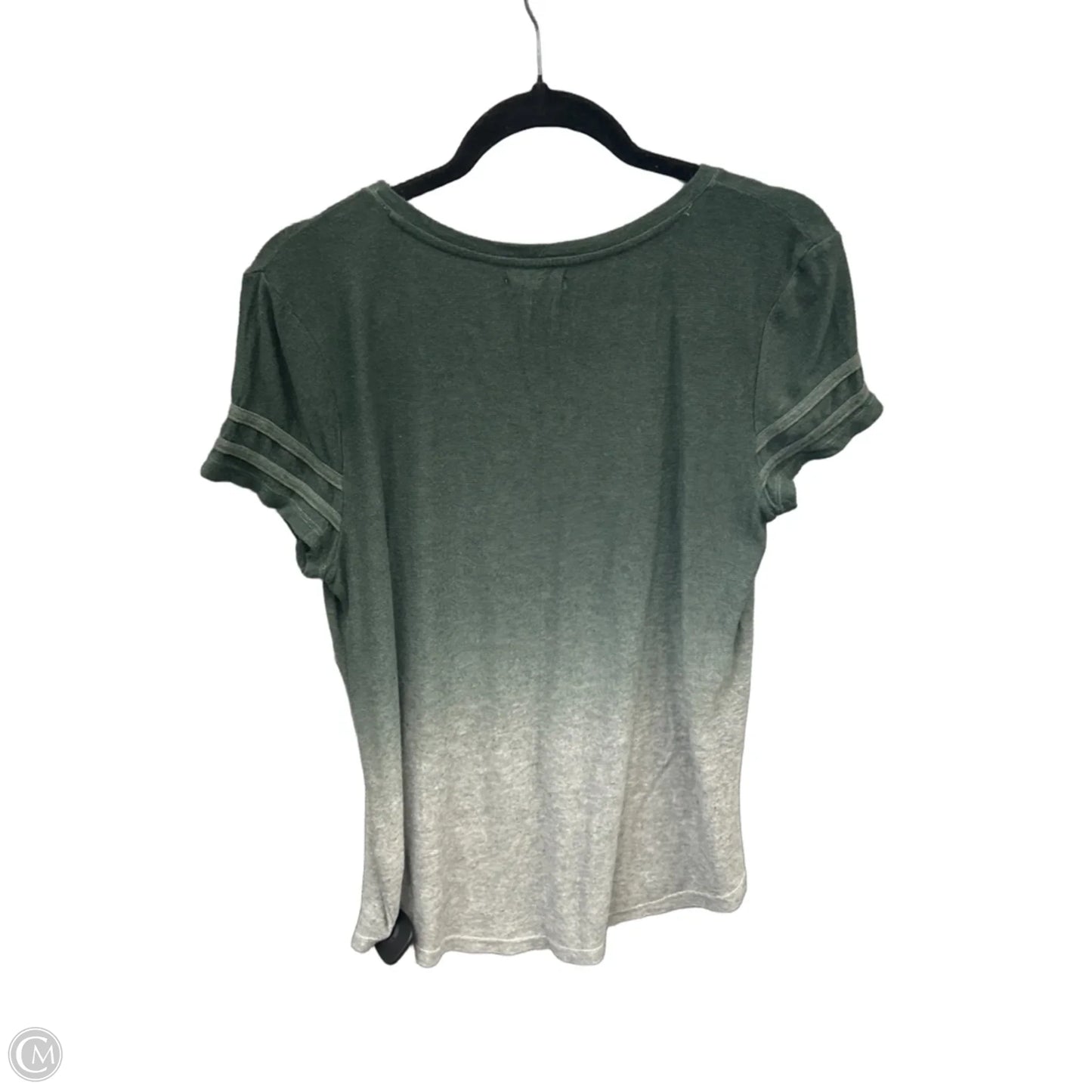 Top Short Sleeve By Maurices In Green & Grey, Size: M