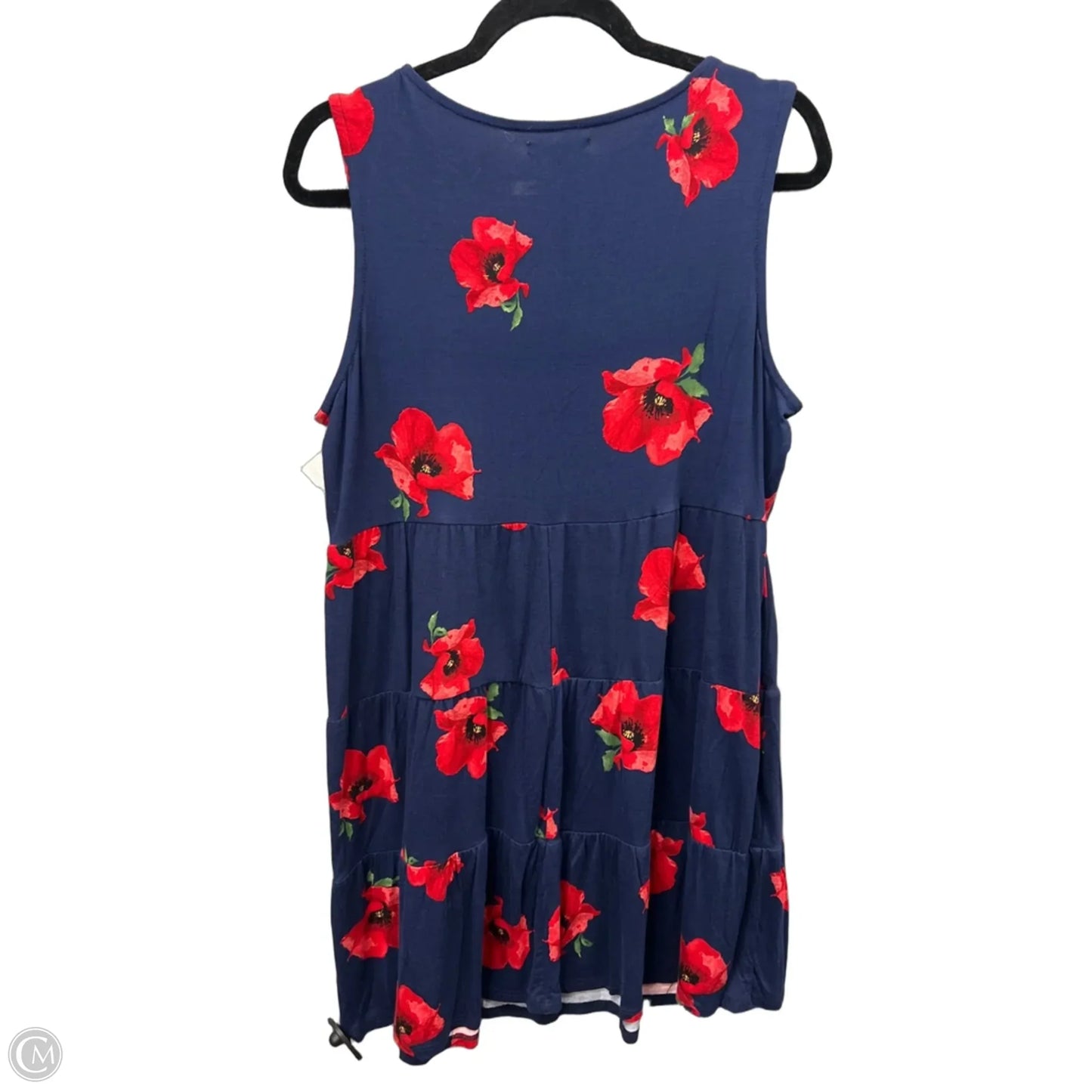 Dress Casual Midi By Maurices In Blue & Red, Size: L