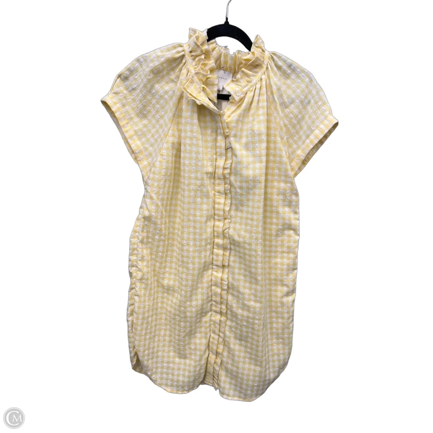 Dress Casual Midi By Clothes Mentor In White & Yellow, Size: S