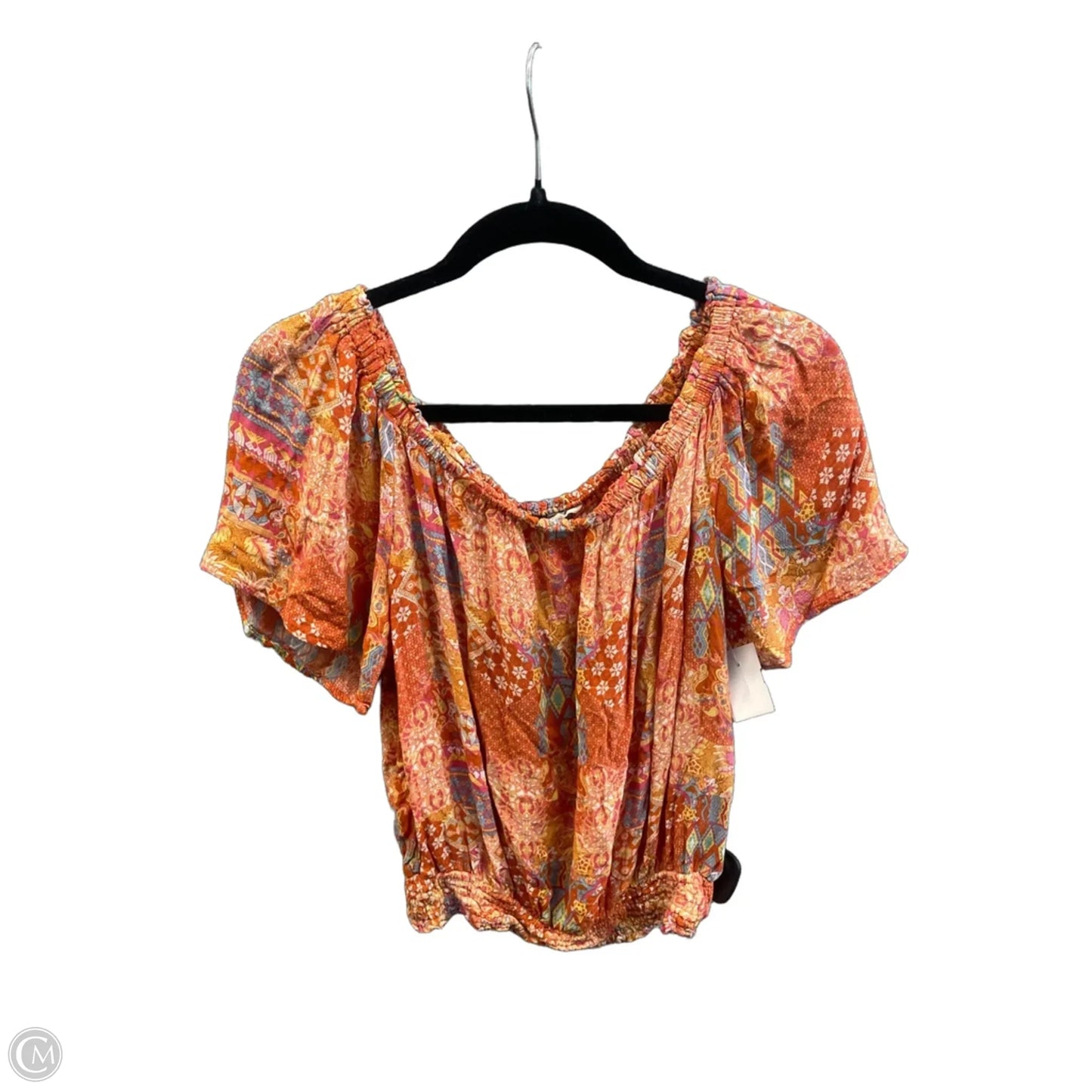 Top Short Sleeve By Christian Siriano In Orange, Size: Xl