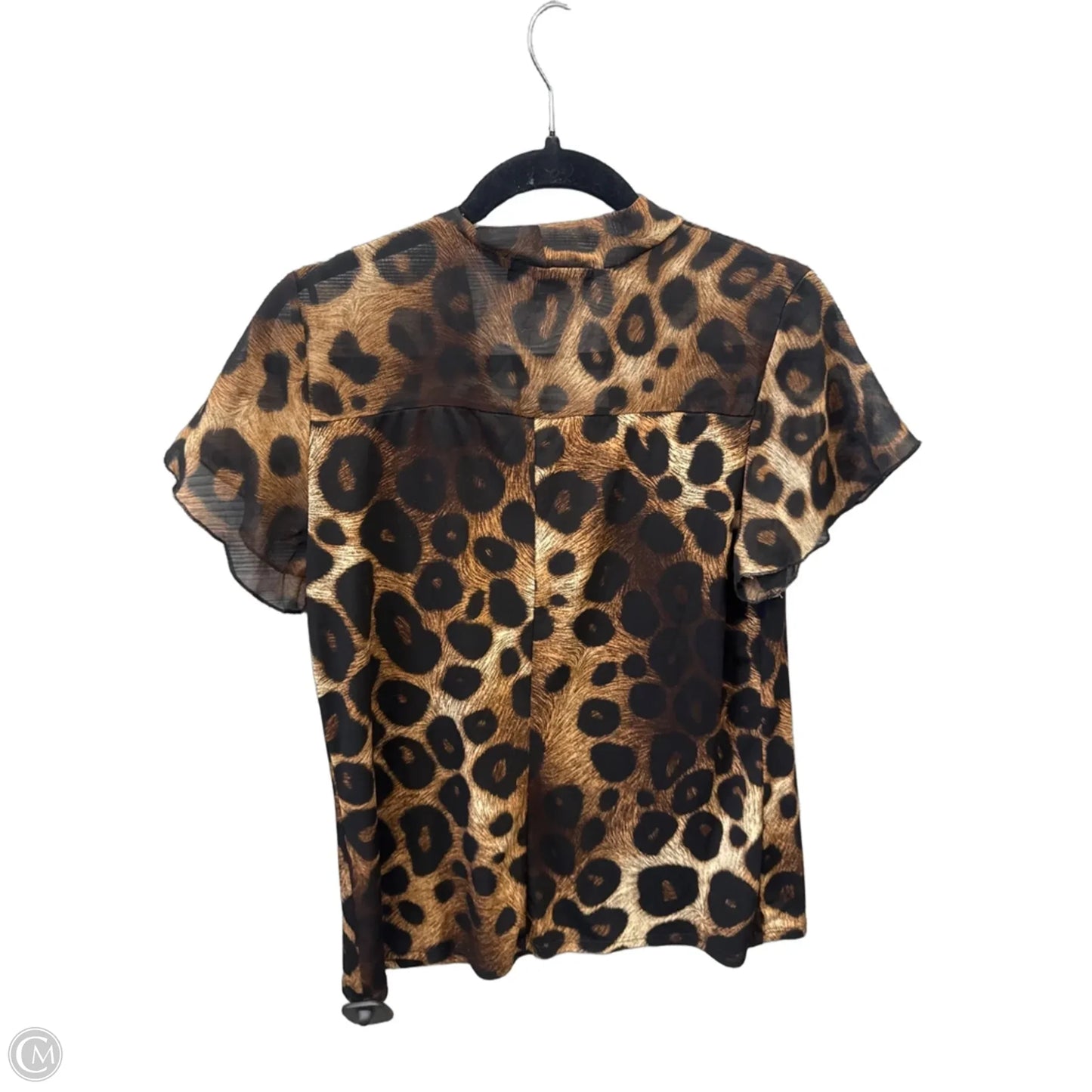 Blouse Short Sleeve By Clothes Mentor In Animal Print, Size: M