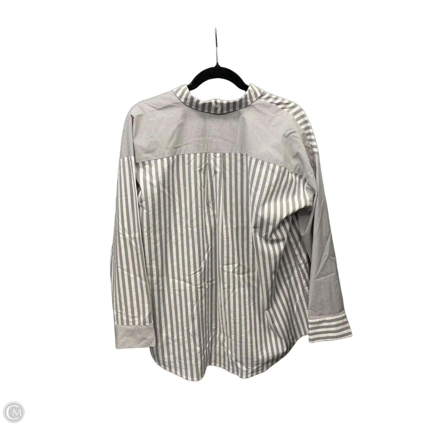 Top Long Sleeve By J. Jill In Grey & White, Size: S