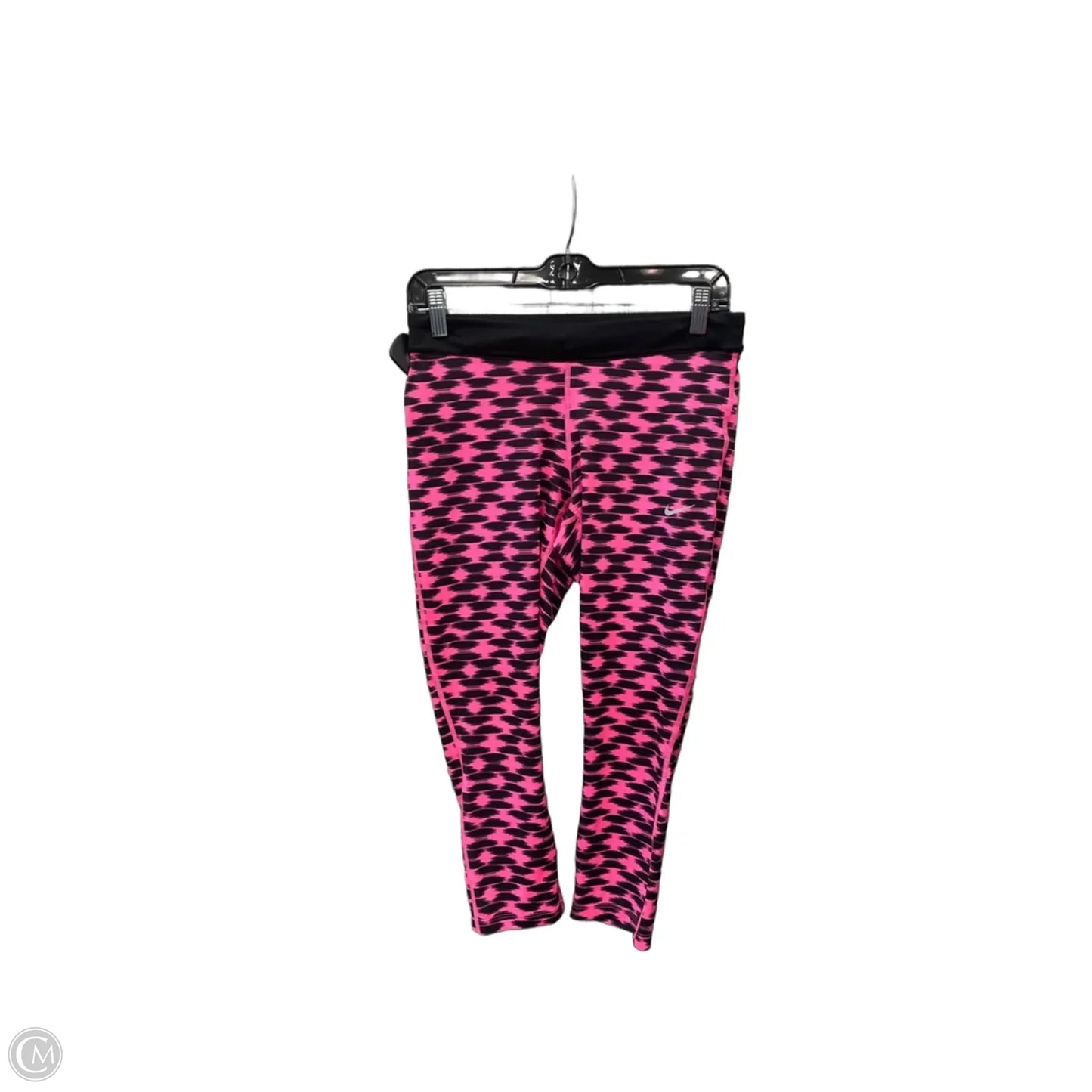 Athletic Leggings By Nike Apparel In Black & Pink, Size: M