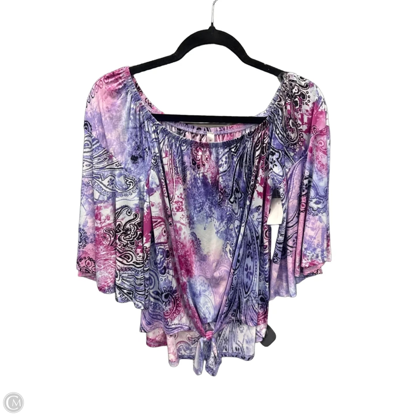 Blouse Long Sleeve By Emerald In Purple, Size: S