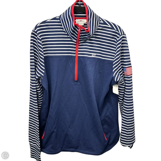 Sweatshirt Collar By Vineyard Vines In Blue Red & White, Size: Xl