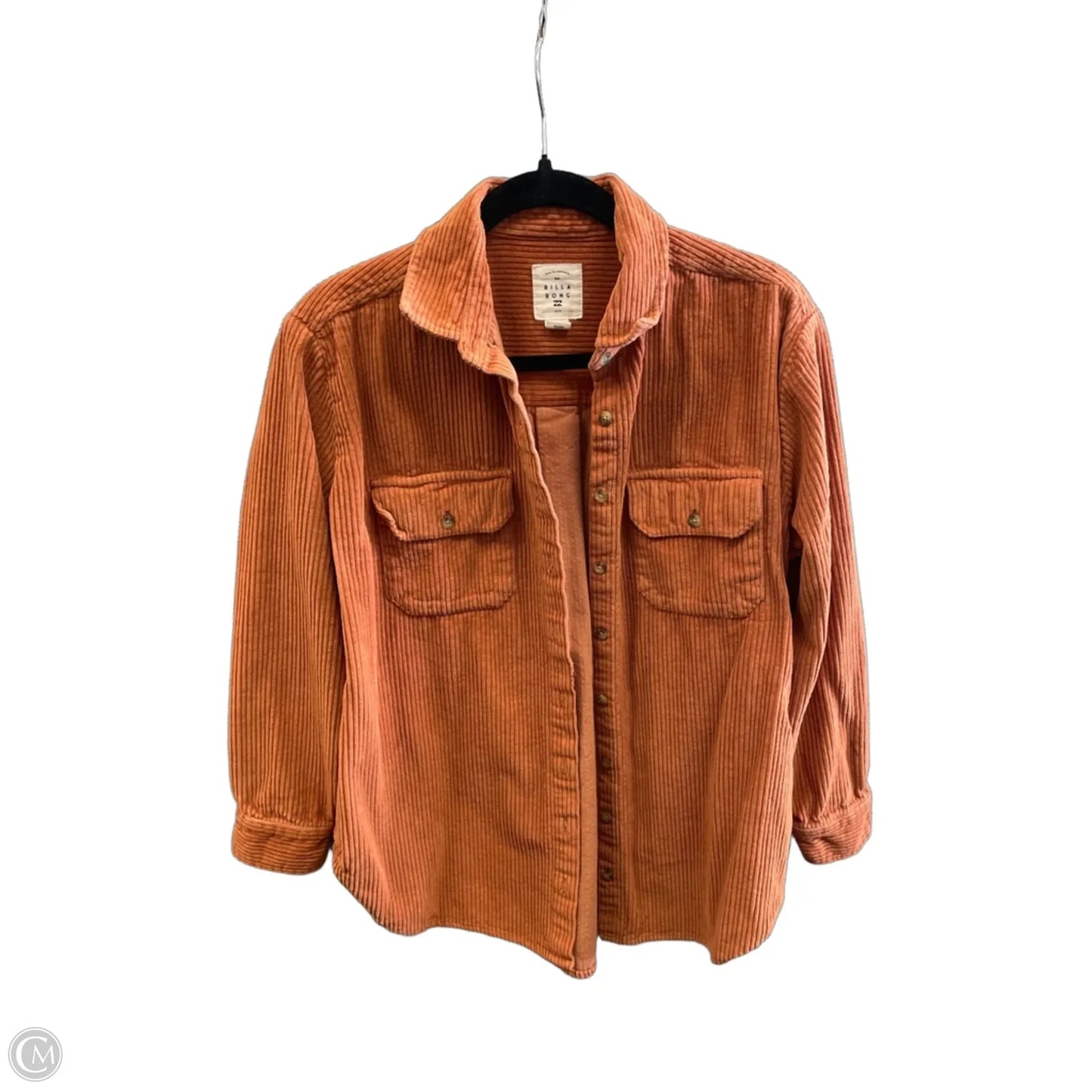 Jacket Shirt By Billabong In Orange, Size: M