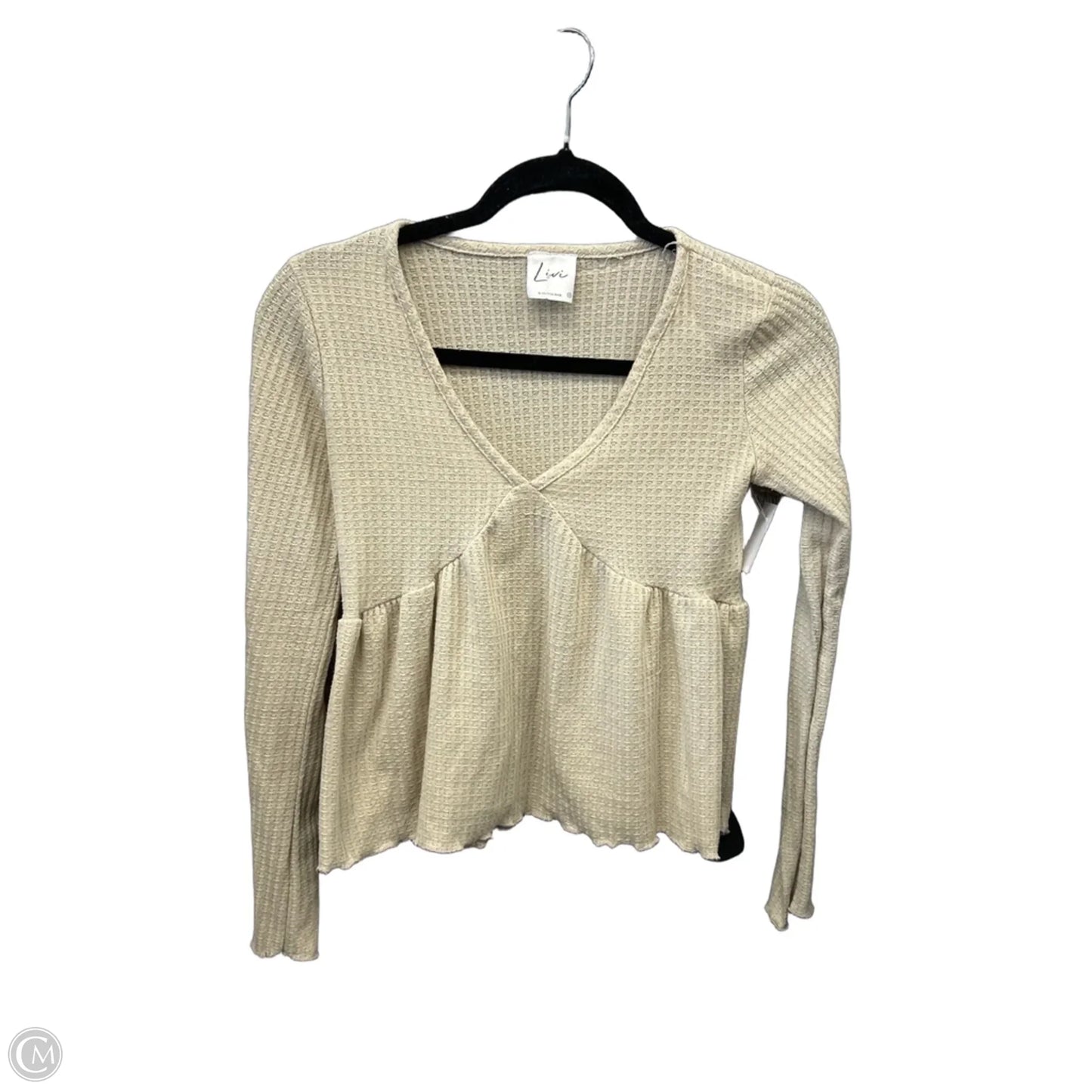 Top Long Sleeve By Clothes Mentor In Cream, Size: Xs