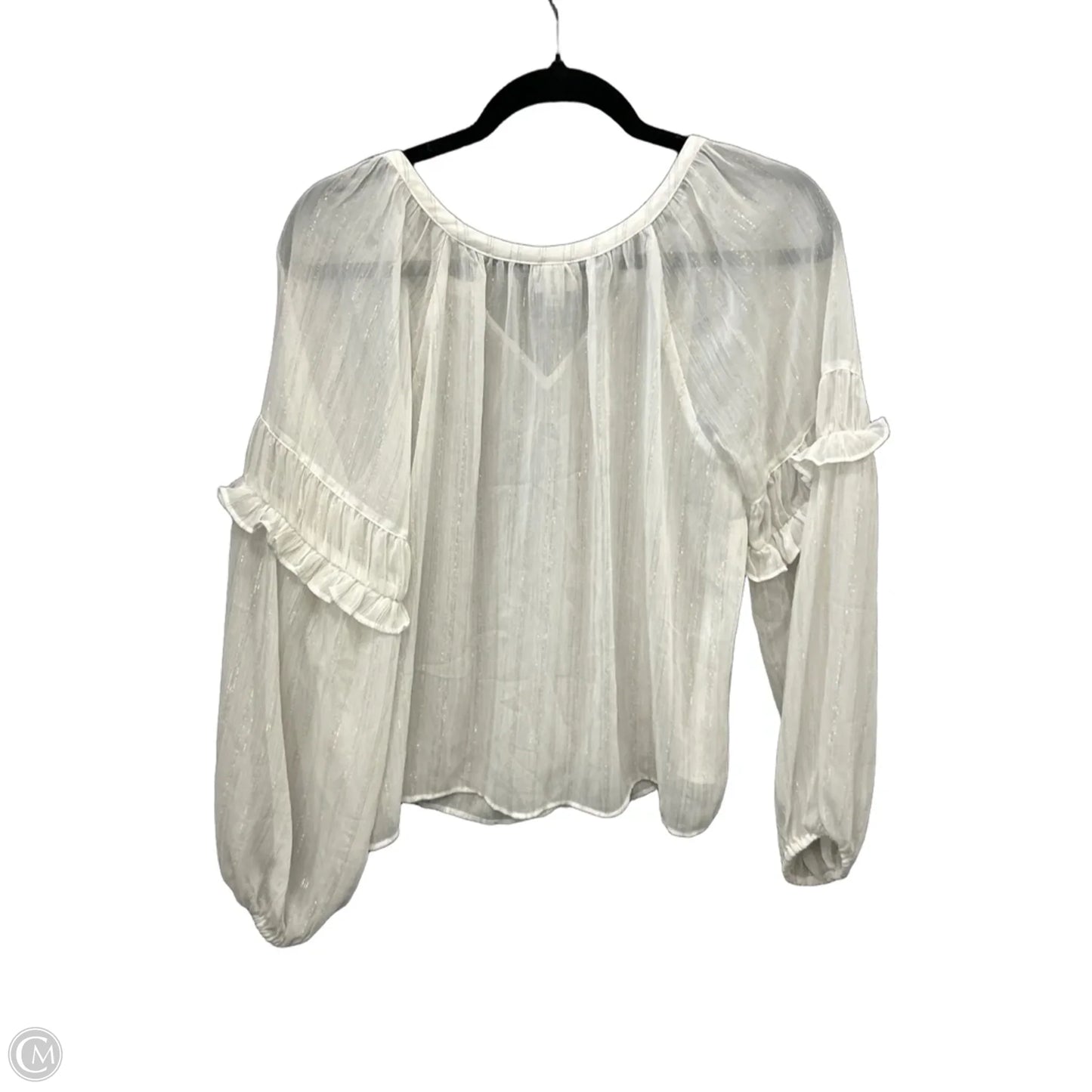 Blouse Long Sleeve By A New Day In White, Size: L