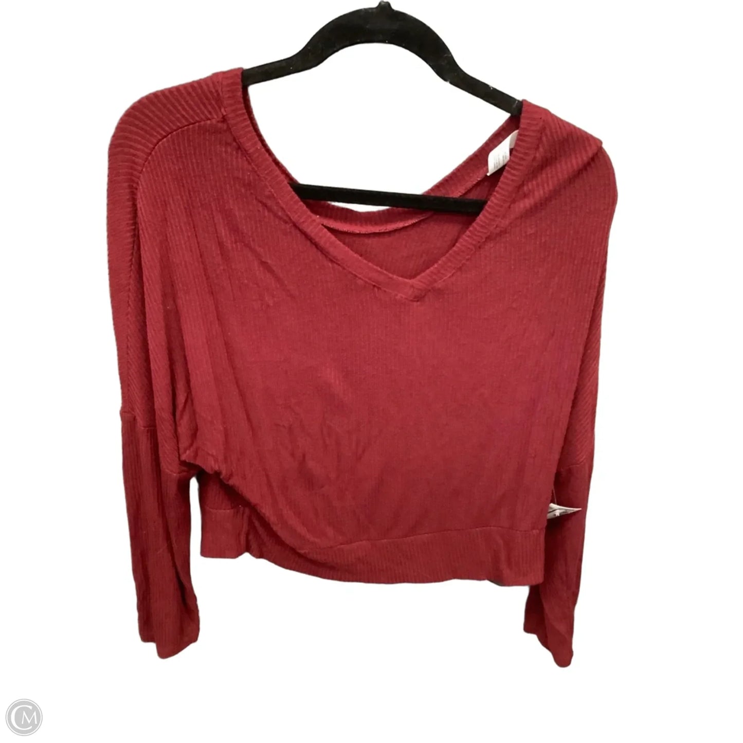Top Long Sleeve By Auden In Red, Size: S