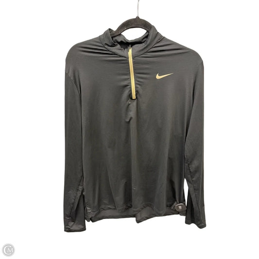 Athletic Top Long Sleeve Collar By Nike Apparel In Black, Size: L
