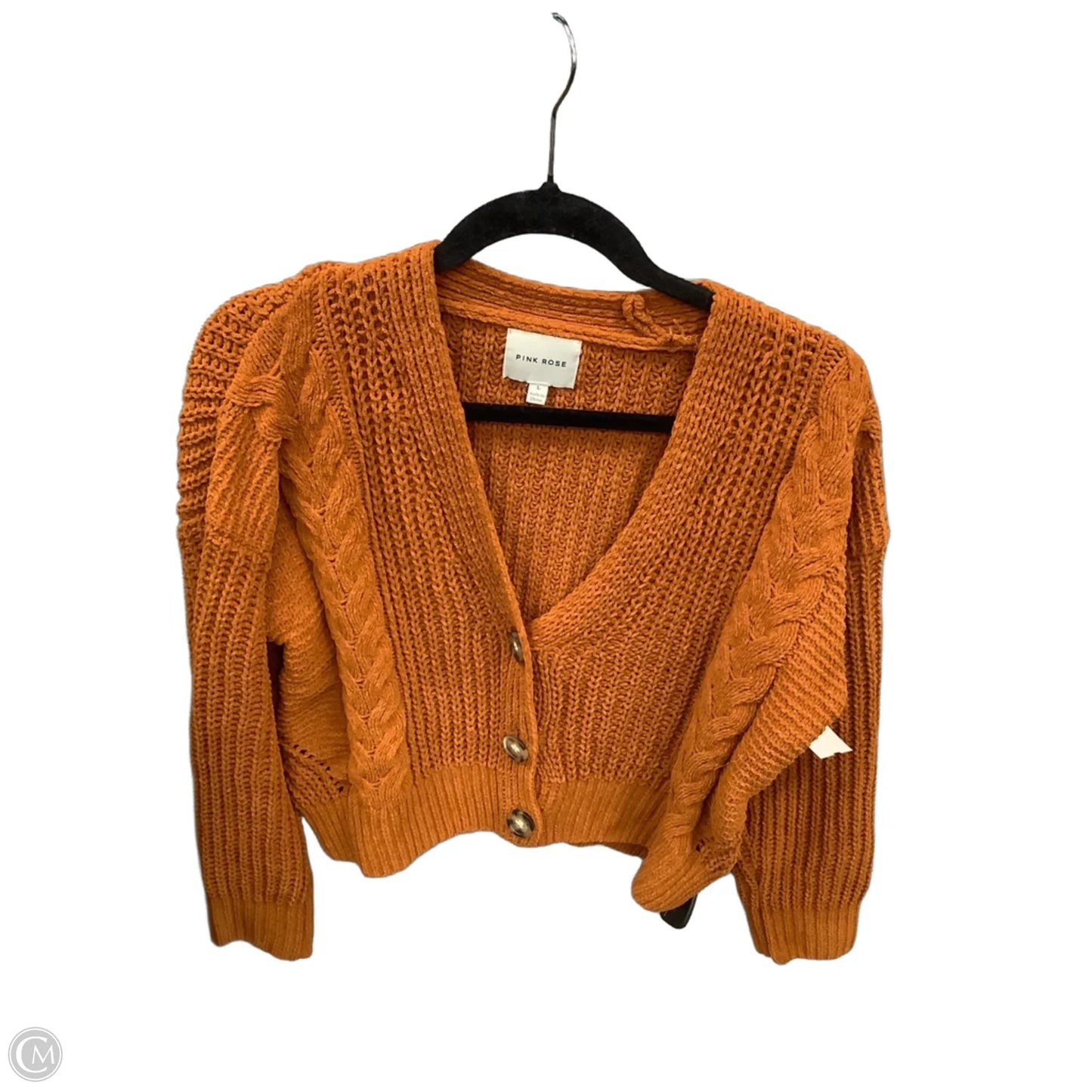 Sweater By Pink Rose In Orange, Size: L