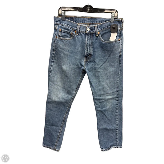 Jeans Straight By Levis In Blue Denim, Size: 14