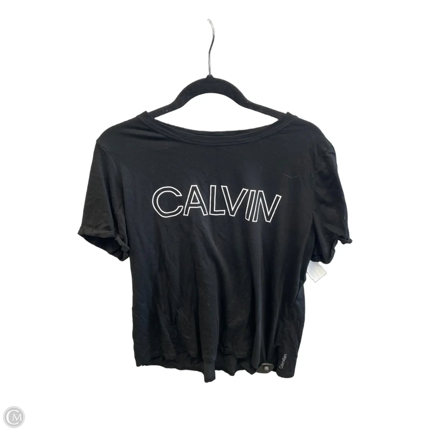 Top Short Sleeve By Calvin Klein In Black, Size: Xl