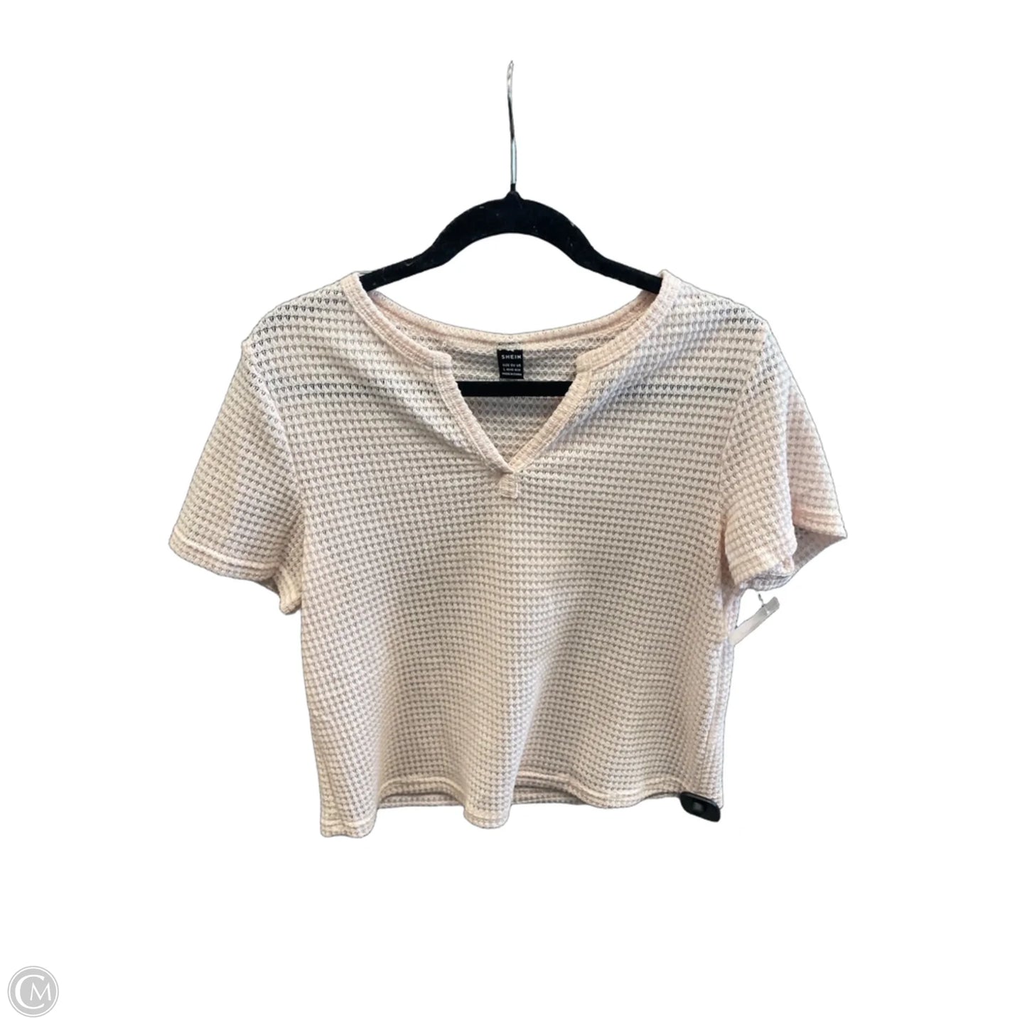 Top Short Sleeve By Shein In Cream, Size: L