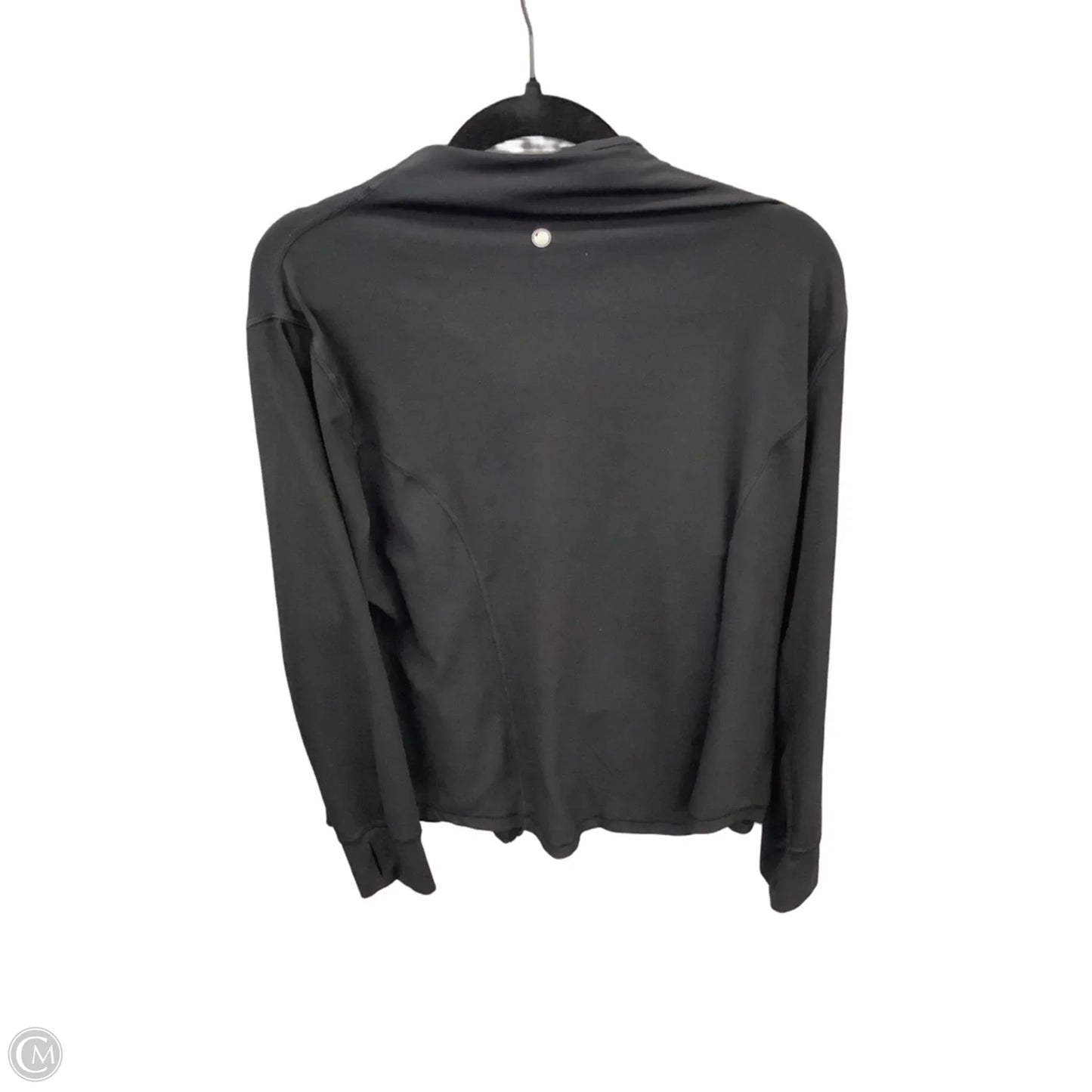 Athletic Top Long Sleeve Collar By Yogalicious In Black, Size: 1x
