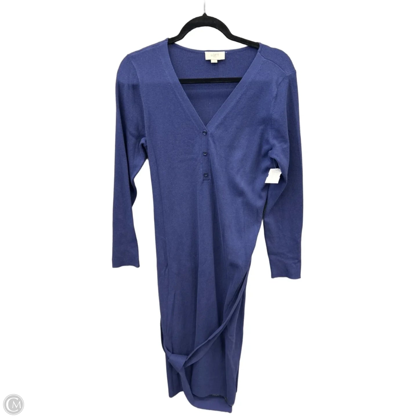 Dress Casual Midi By Loft In Blue, Size: L