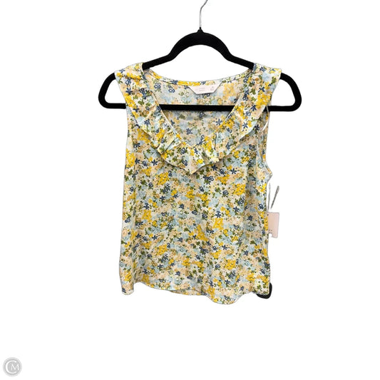 Top Sleeveless By Lc Lauren Conrad In Blue & Yellow, Size: Xs