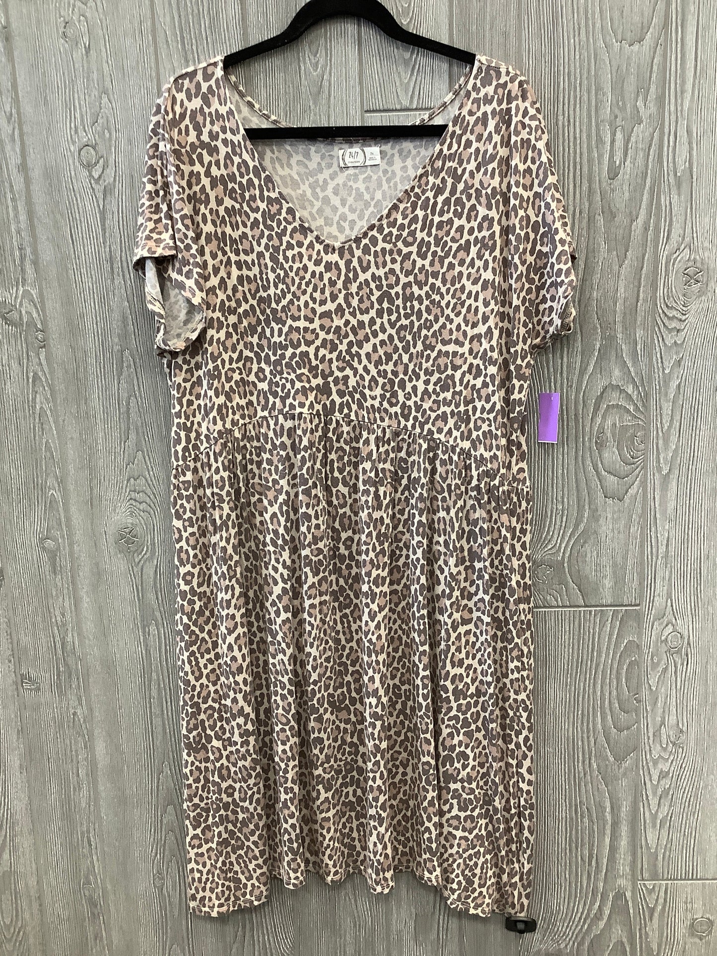 Animal Print Dress Casual Midi Maurices, Size 2x