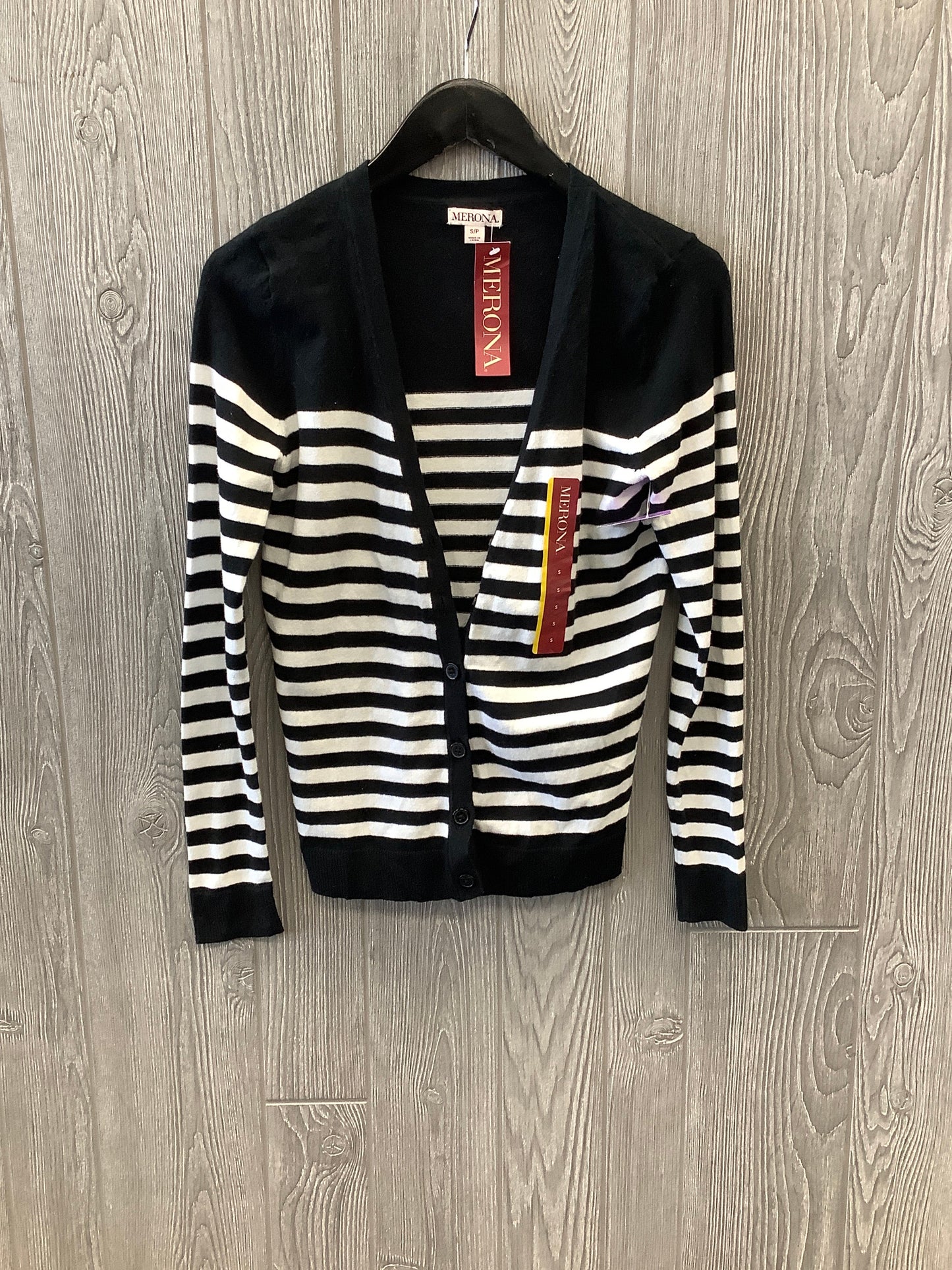 Striped Pattern Sweater Cardigan Merona, Size Petite   S