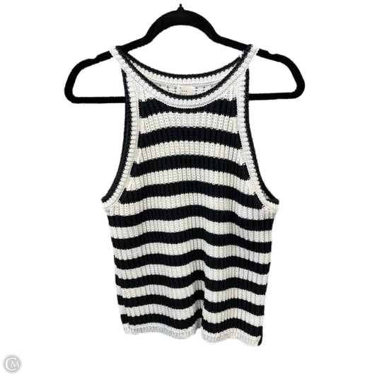 Sweater Short Sleeve By A New Day In Striped Pattern, Size: L