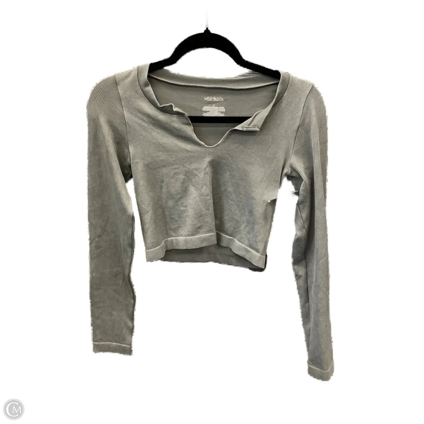 Top Long Sleeve By Wild Fable In Grey, Size: S