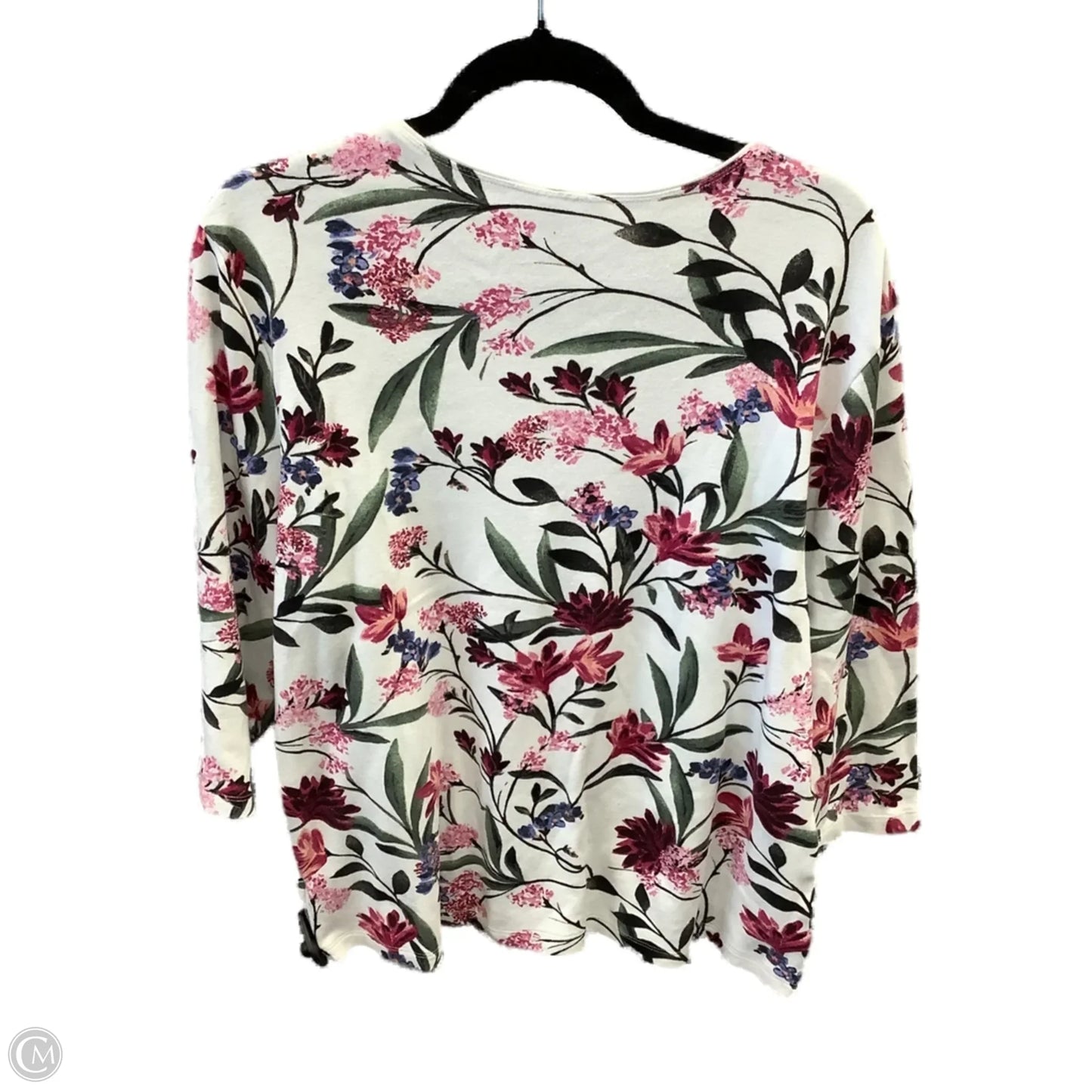 Top Long Sleeve By Karen Scott In Floral Print, Size: Xxl