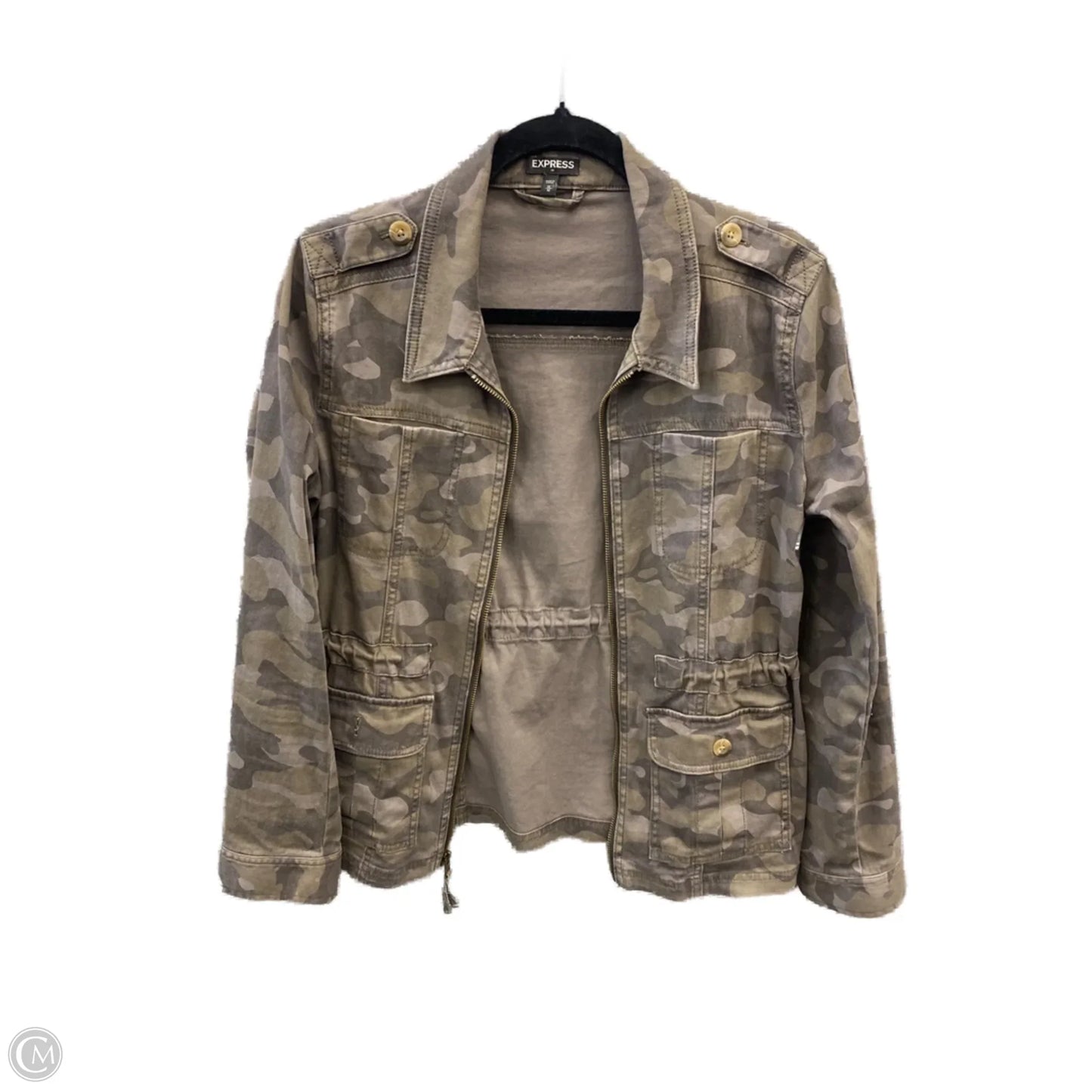 Jacket Utility By Express In Camouflage Print, Size: M