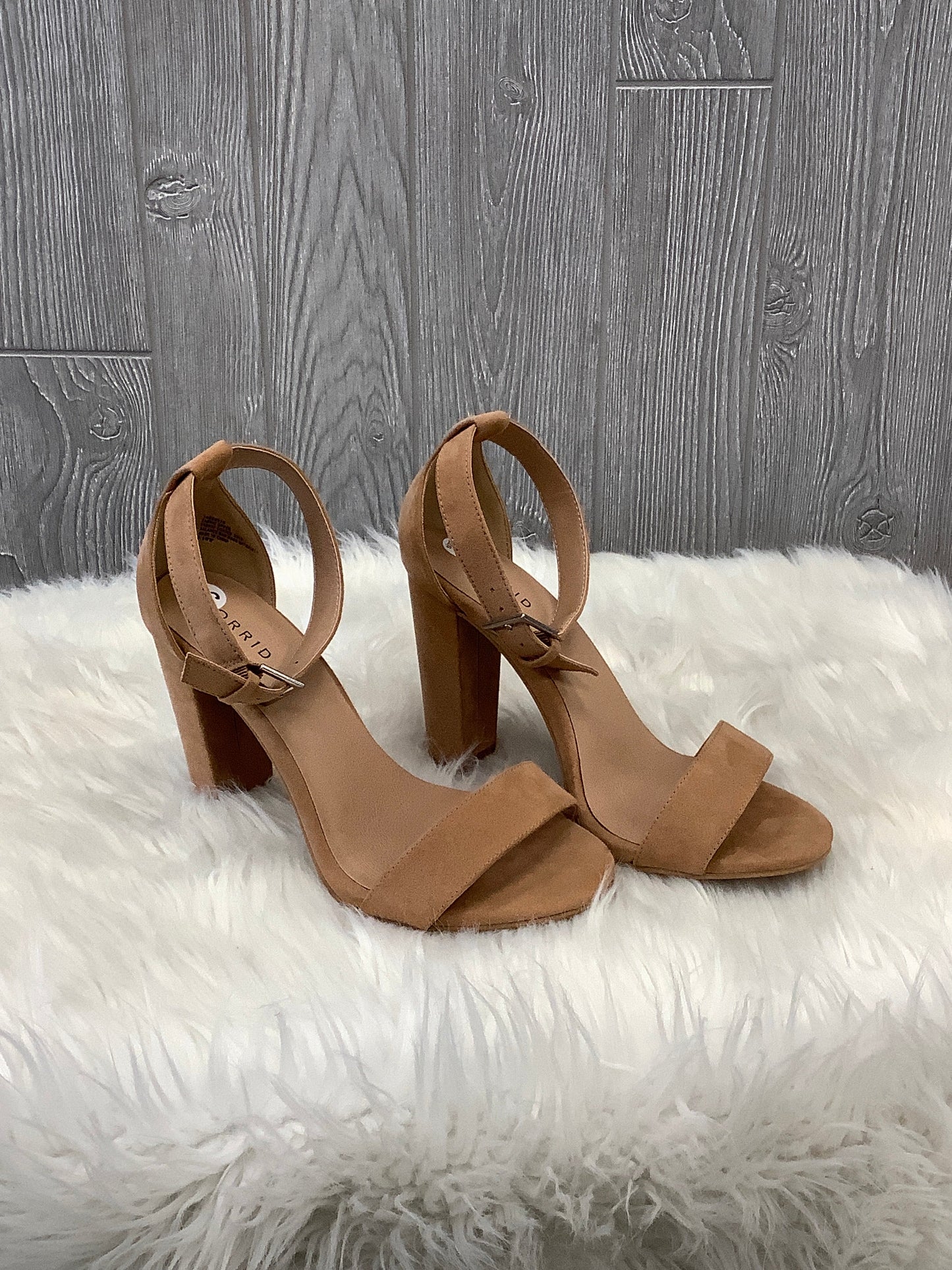 Tan Shoes Heels Block Torrid, Size 9.5