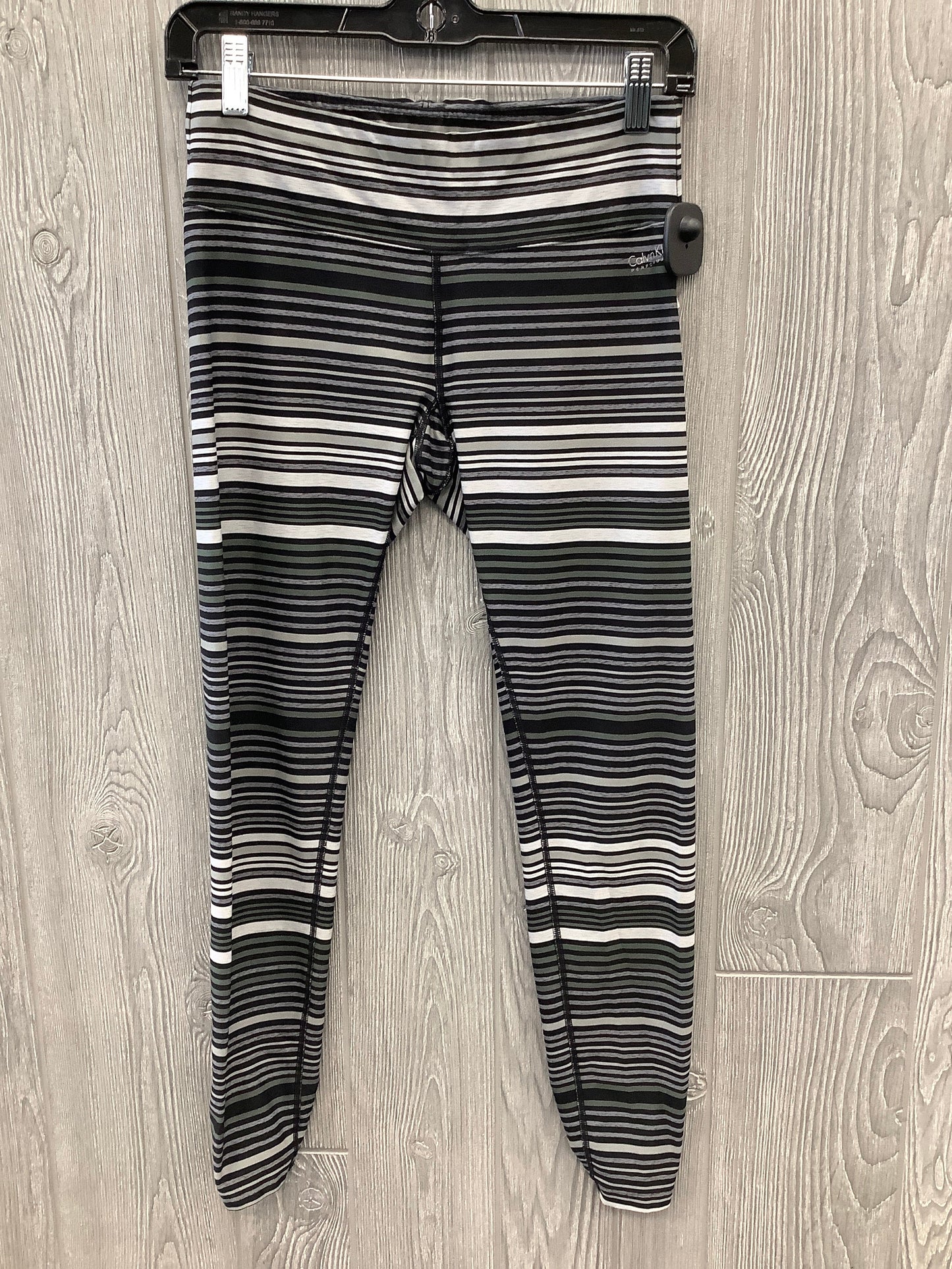 Athletic Leggings By Calvin Klein Performance In Striped Pattern, Size: S