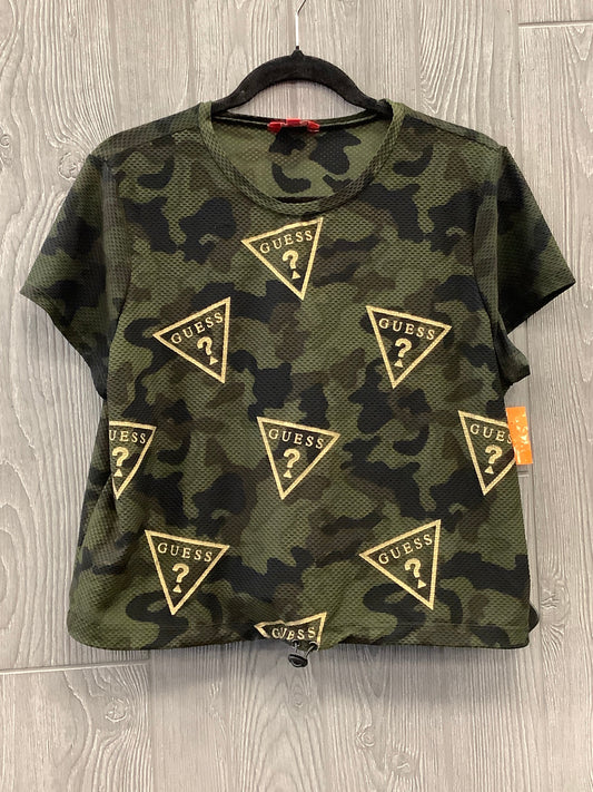 Top Short Sleeve By Guess In Green, Size: M