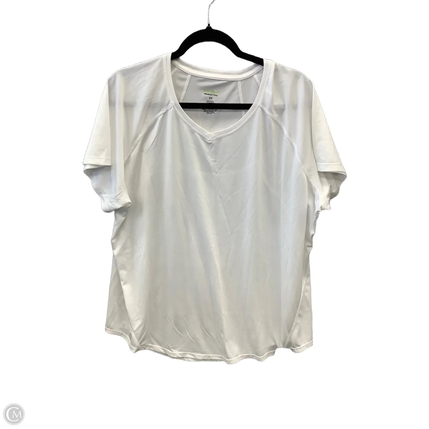 Athletic Top Short Sleeve By Tek Gear In White, Size: 2x