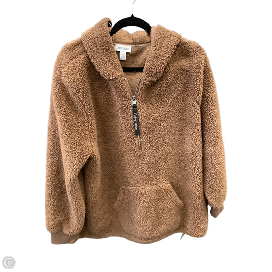 Sweatshirt Hoodie By Calvin Klein In Brown, Size: Xl