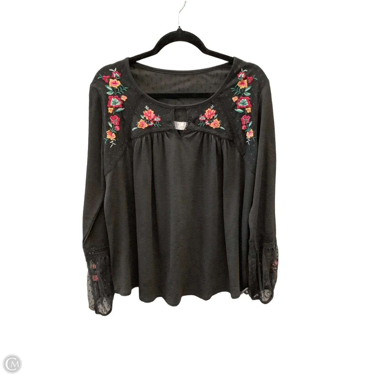 Top Long Sleeve By Time And Tru In Floral Print, Size: L