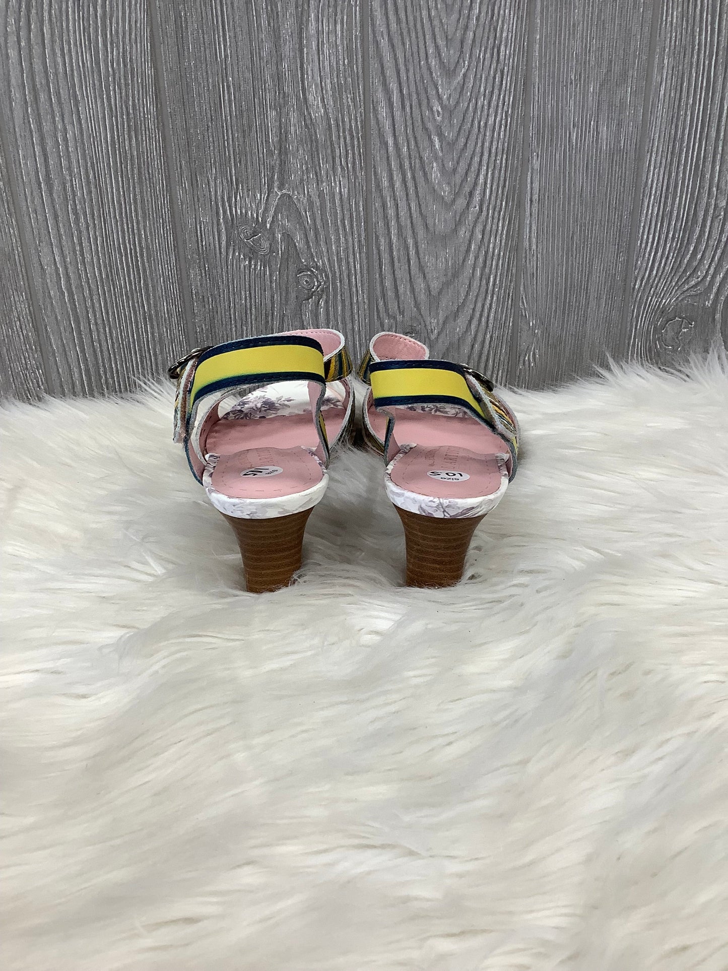 Pink Sandals Heels Block Spring Step, Size 10.5