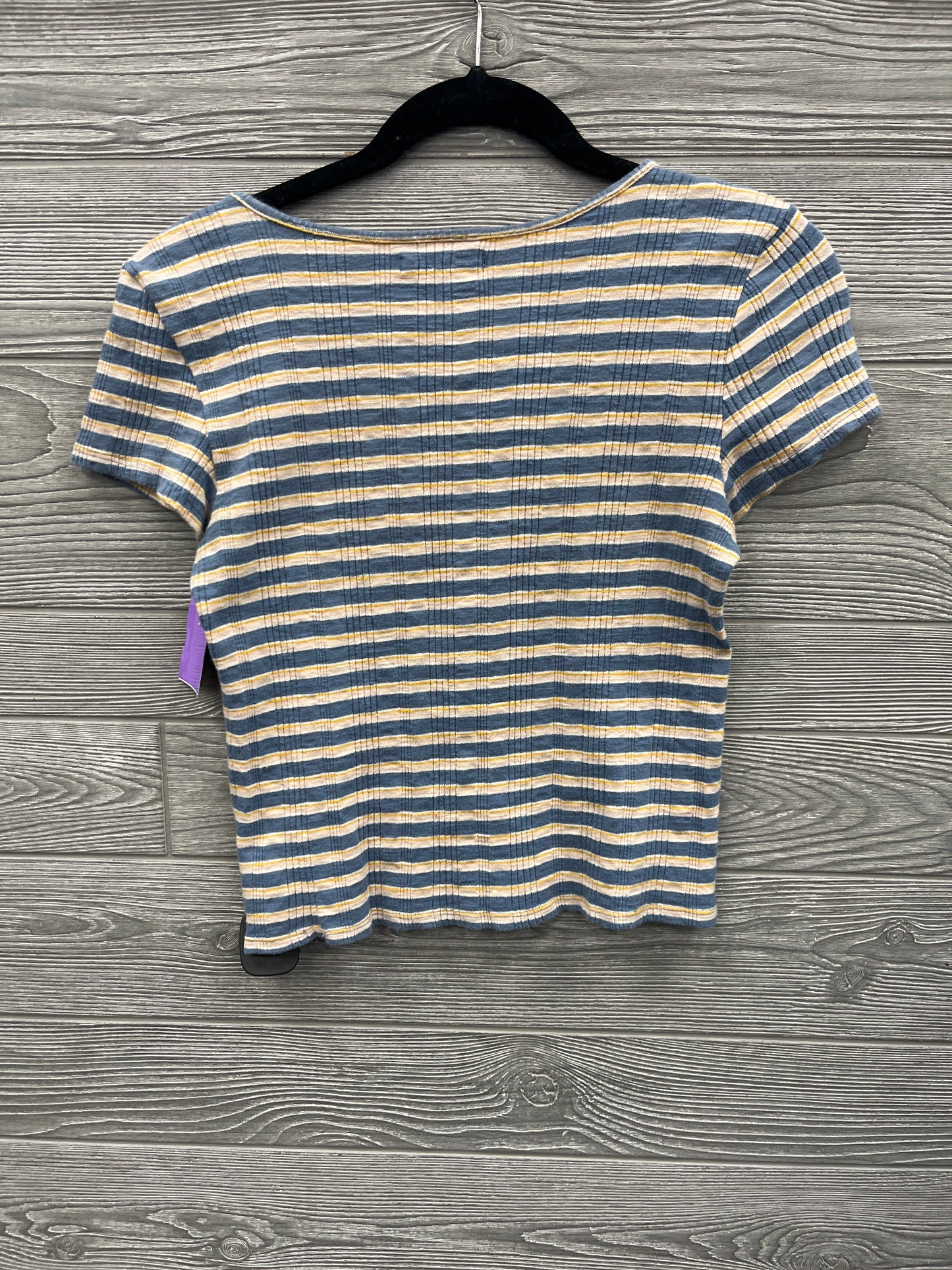 Top Short Sleeve By American Eagle In Striped Pattern, Size: S