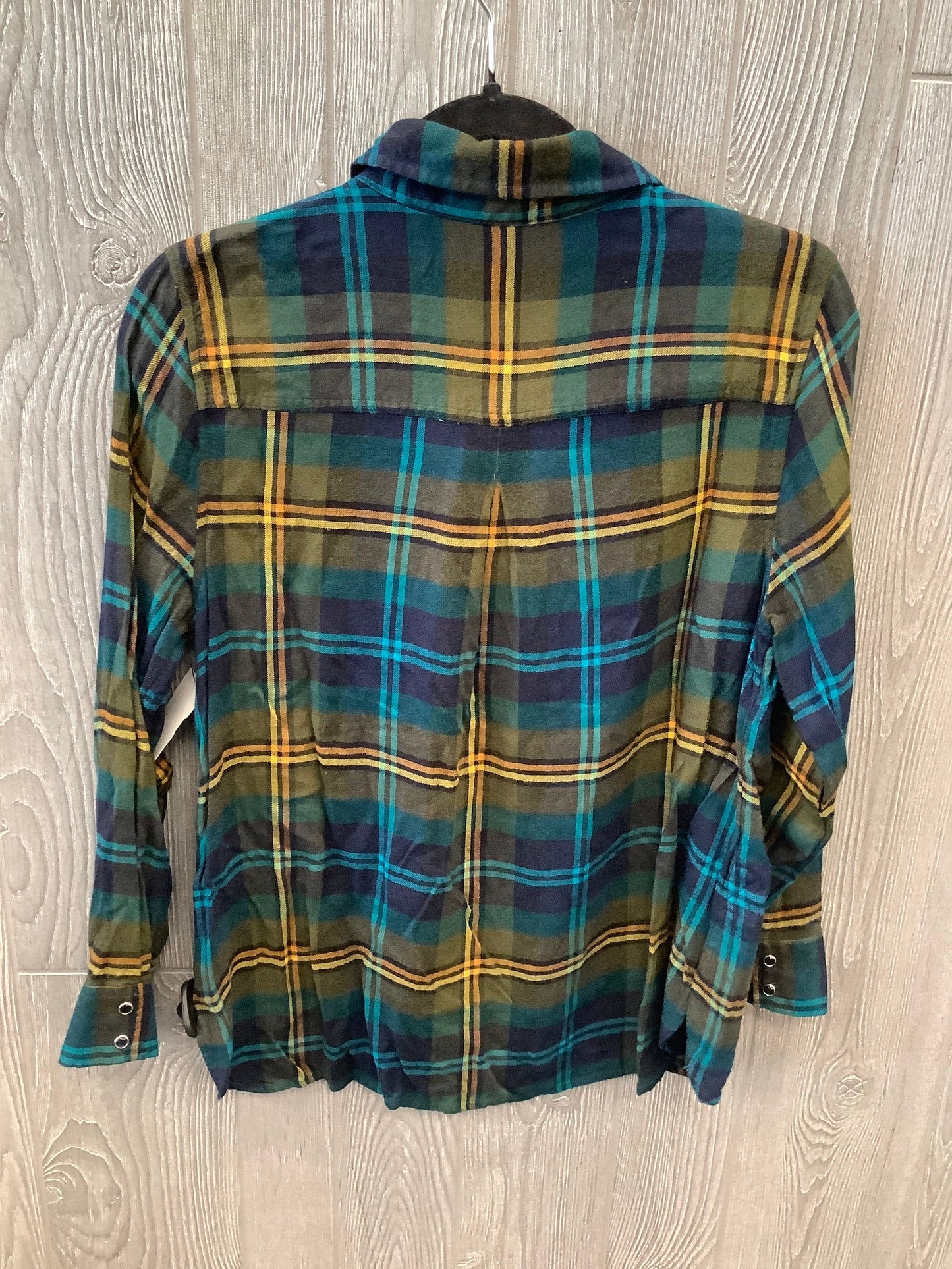 Plaid Pattern Top Long Sleeve Christopher And Banks, Size Petite  M