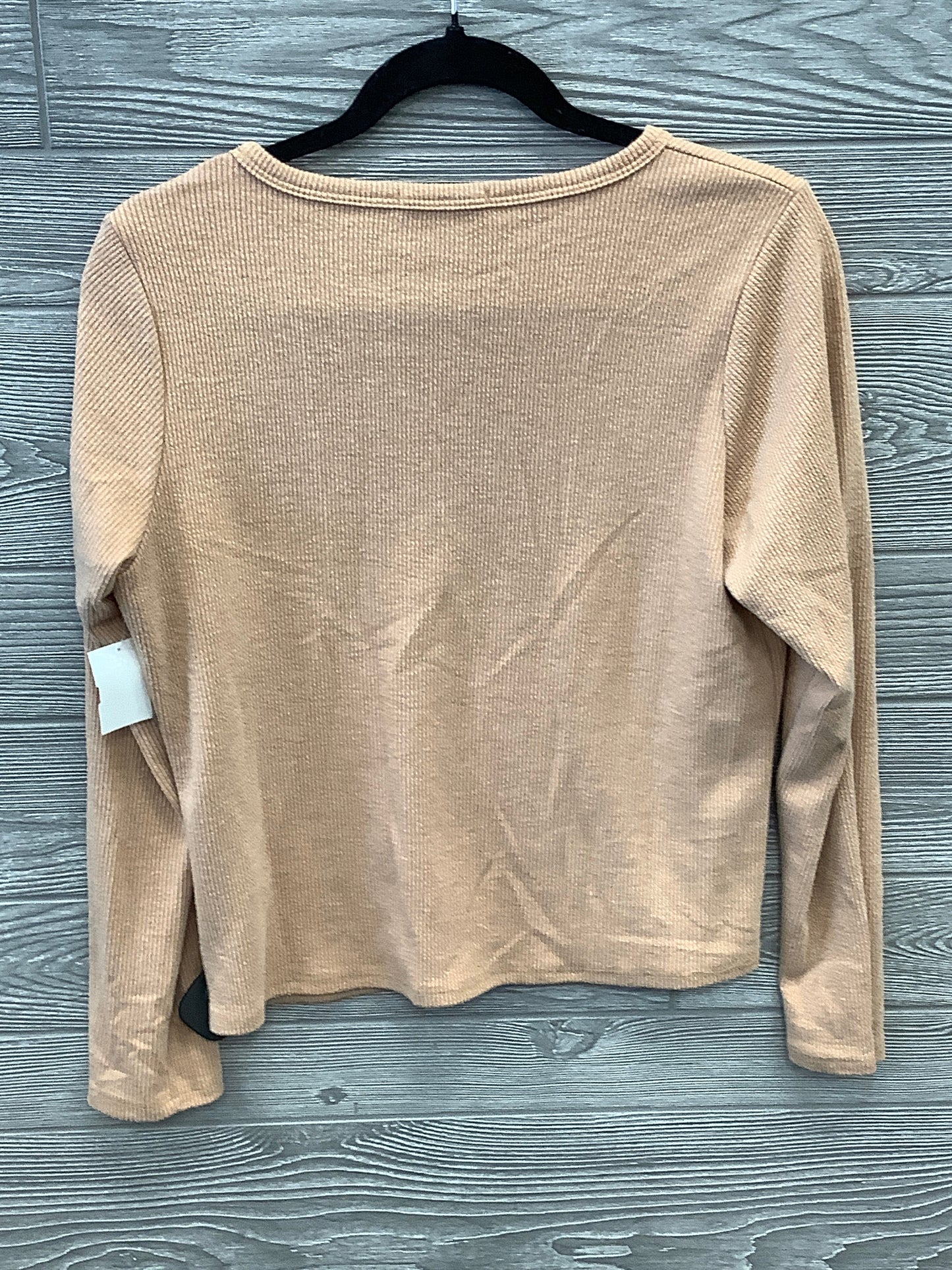 Tan Top Long Sleeve Clothes Mentor, Size L