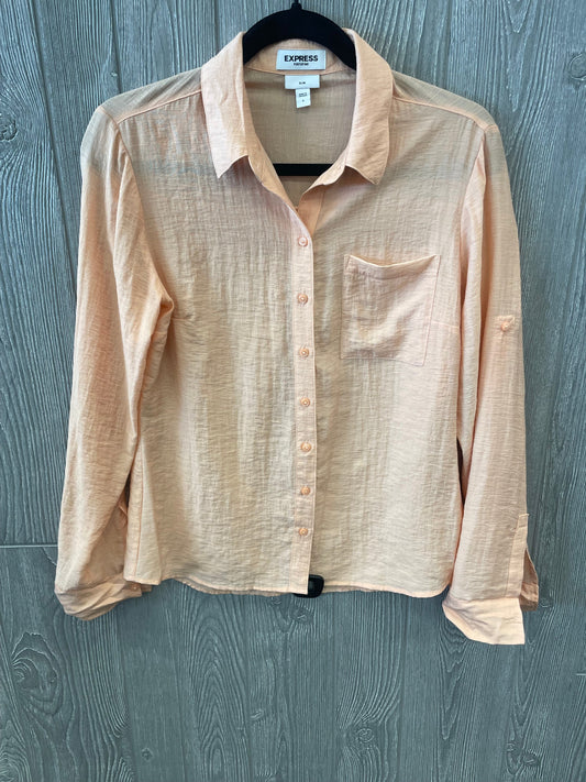 Orange Top Long Sleeve Express, Size S