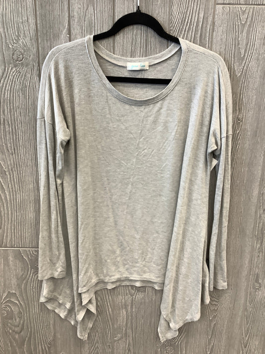 Grey Top Long Sleeve Clothes Mentor, Size M