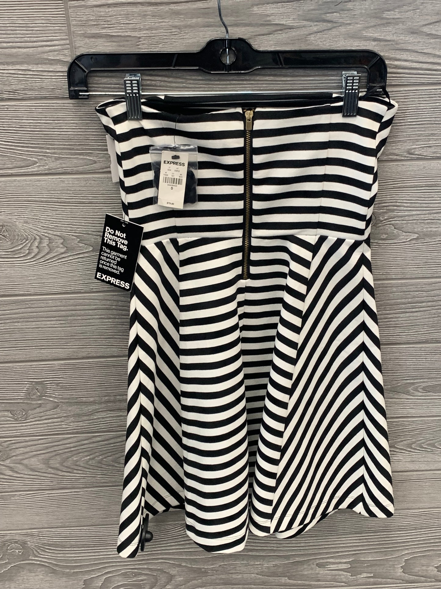 Striped Pattern Dress Casual Short Express, Size Xs