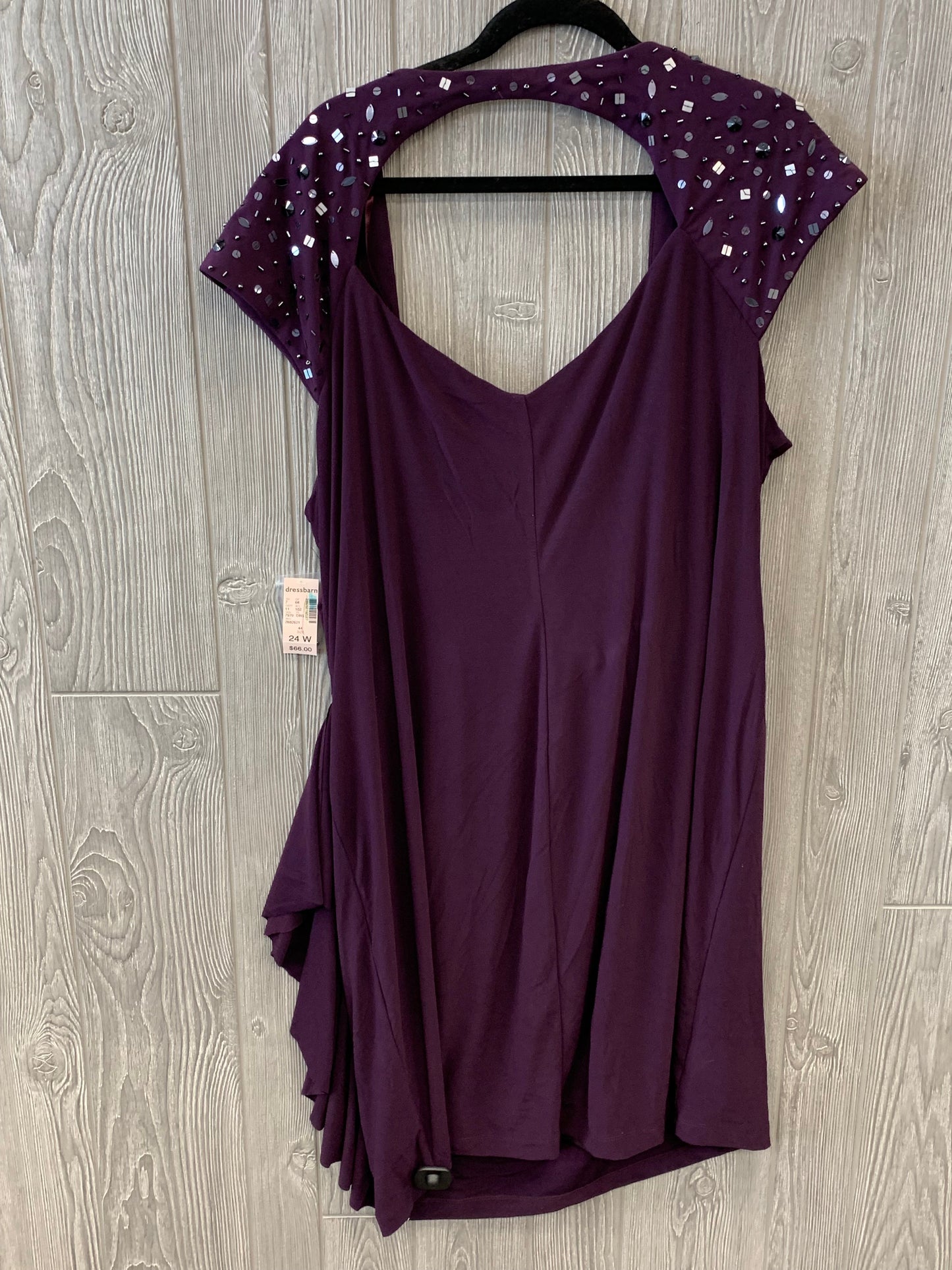 Purple Dress Party Midi Clothes Mentor, Size 3x